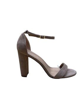 JF Women’s Brown Suede Adjustable Ankle Strap Block Heel Lorelai Sandals Size 10